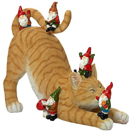 Design Toscano Catatonic Gnome Feline Frenzy Statue HT542036